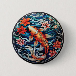 Fisk och Camellias av glasaktigt asiatiskt Stil Ko Knapp