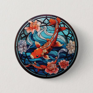 Fisk och Camellias av glasaktigt asiatiskt Stil Ko Knapp