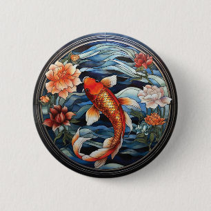 Fisk och Camellias av glasaktigt asiatiskt Stil Ko Knapp