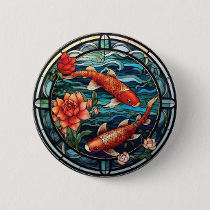 Fisk och Camellias av glasaktigt asiatiskt Stil Ko Knapp