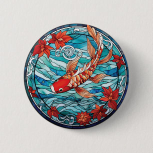 Fisk och Camellias av glasaktigt asiatiskt Stil Ko Knapp