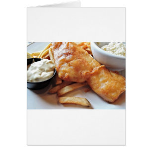 Fisk och Chip Hälsningskort
