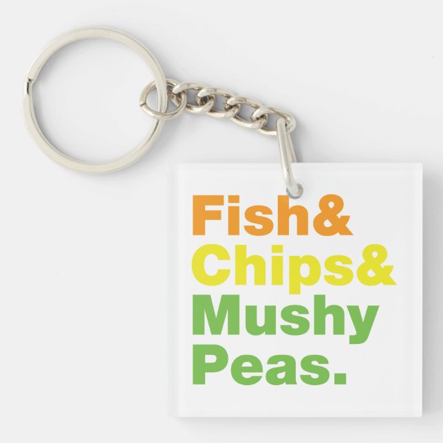 Fisk och Chip och myshi ärtor. (Framsidan)
