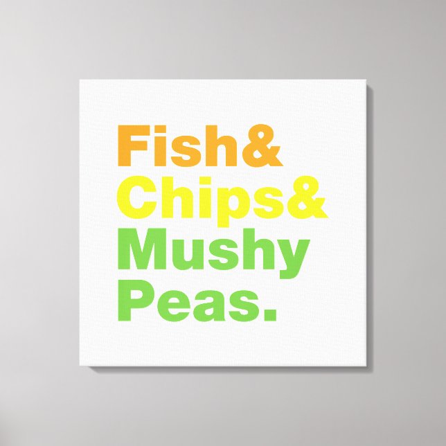 Fisk och Chip och myshi ärtor. Canvastryck (Framsida)