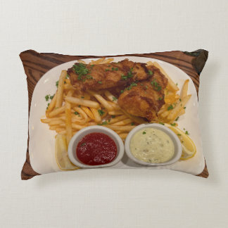 Fisk och Chip Pillow Prydnadskudde