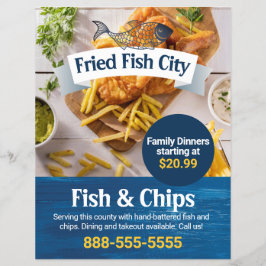 Fisk och Chip | Restauranger för sjömaten | Mall Reklamblad