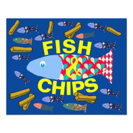 Fisk och Chip, Seaside, chippy, Beach house Fototryck