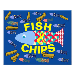 Fisk och Chip, Seaside, chippy, Beach house Fototryck