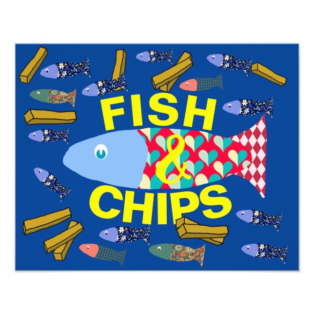 Fisk och Chip, Seaside, chippy, Beach house Fototryck (Framsidan)