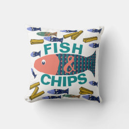 Fisk och Chip, Seaside, chippy, Beach house Kudde