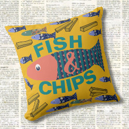 Fisk och Chip, Seaside, chippy, Beach house Kudde