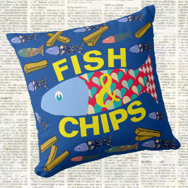 Fisk och Chip, Seaside, chippy, Beach house Kudde