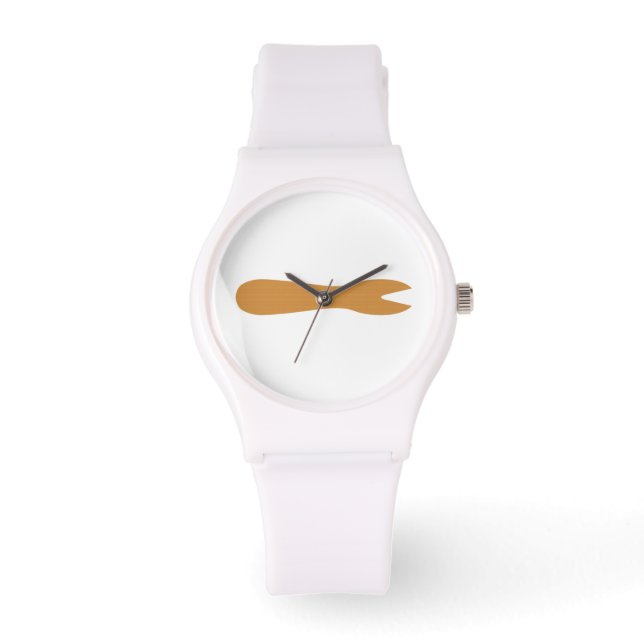 Fisk och Chip Shop Wooden Fork Armbandsur (Framsida)