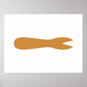 Fisk och Chip Shop Wooden Fork Poster