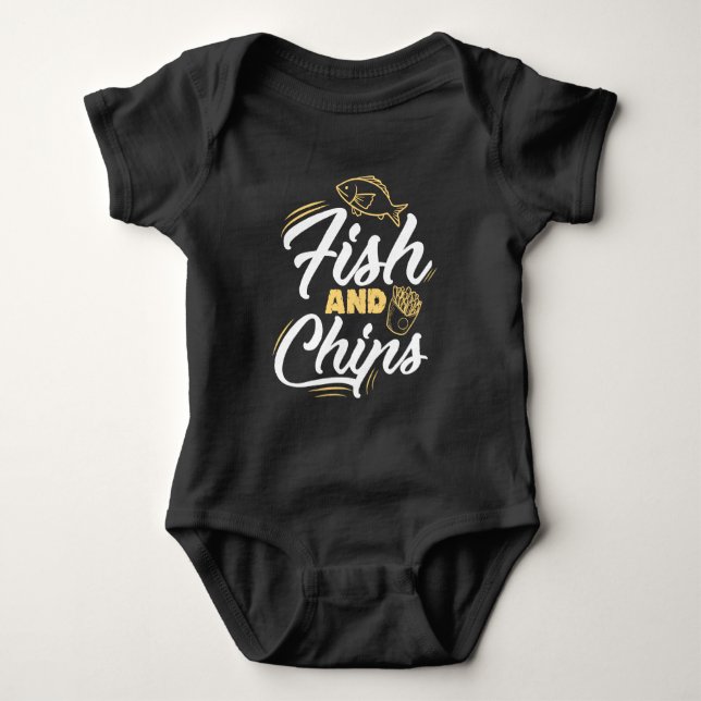 Fisk och Chip Streetfood Foodie Nutrition T Shirt (Framsida)