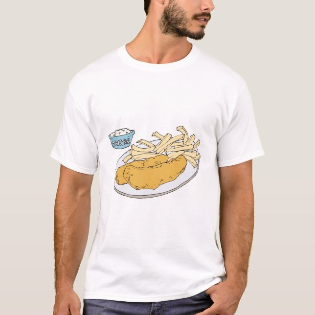 fisk och chip t-shirt (Framsida)