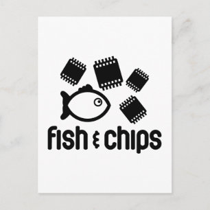 Fisk och Chip Vykort