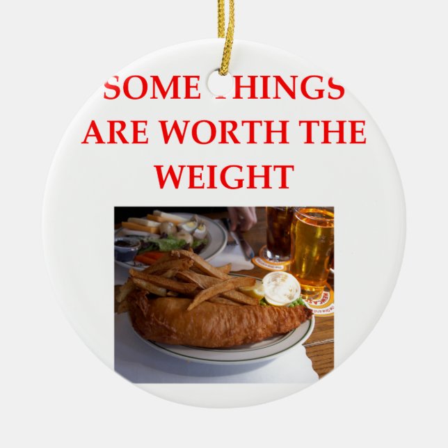 fisk och chiper julgransprydnad keramik (Framsidan)