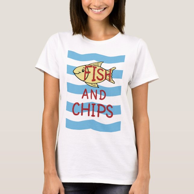 Fisk och chiper tee shirt (Framsida)