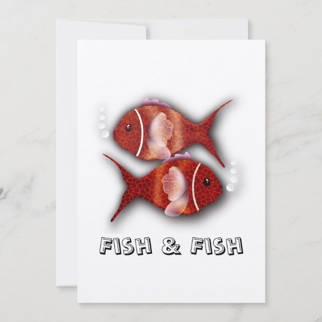 Fisk och fisk T-Shirt Inbjudningar (Framsida)