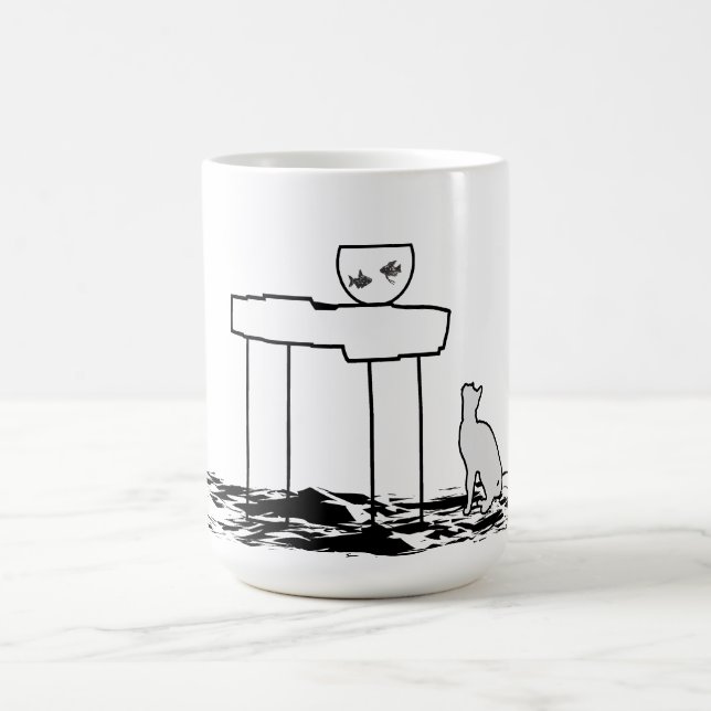 Fisk och katt kaffemugg (Center)