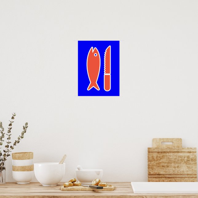 Fisk och kniv poster (Kök)