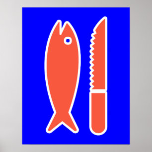 Fisk och knivar poster