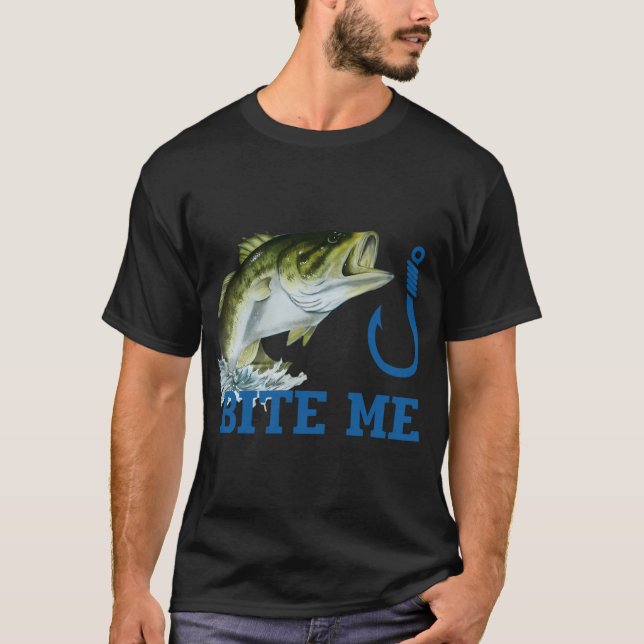 Fisk och krok biter mig t shirt (Framsida)