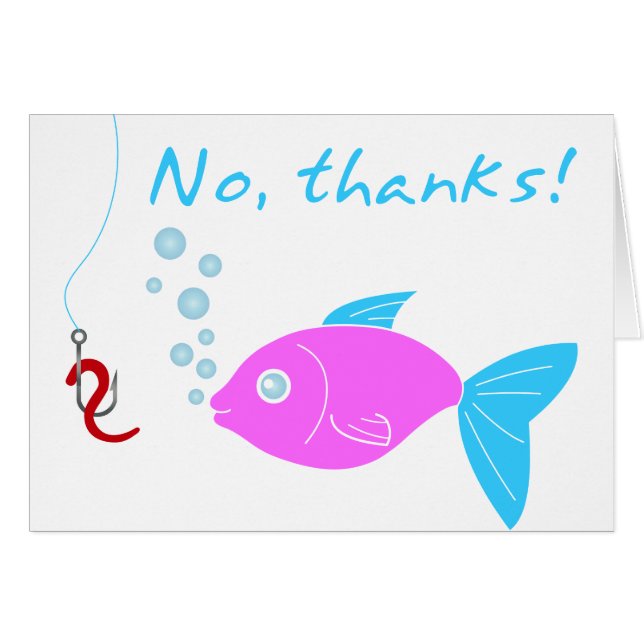 Fisk och krok hälsningskort (Framsidan Horizontal)