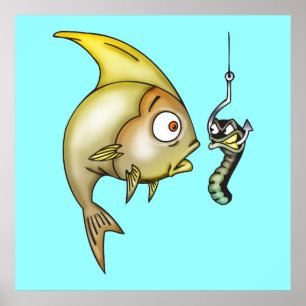 Fisk och Mask Poster