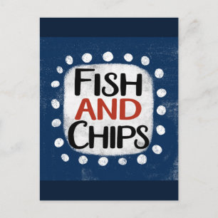 Fisk Och Pommes Frite Postkort Vykort