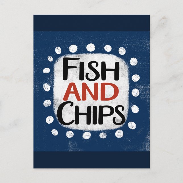 Fisk Och Pommes Frite Postkort Vykort (Framsida)