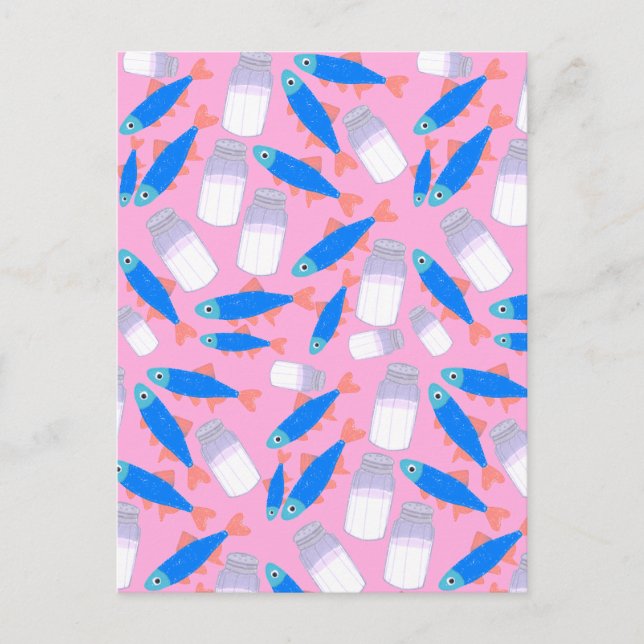 Fisk och salt vykort (Framsida)