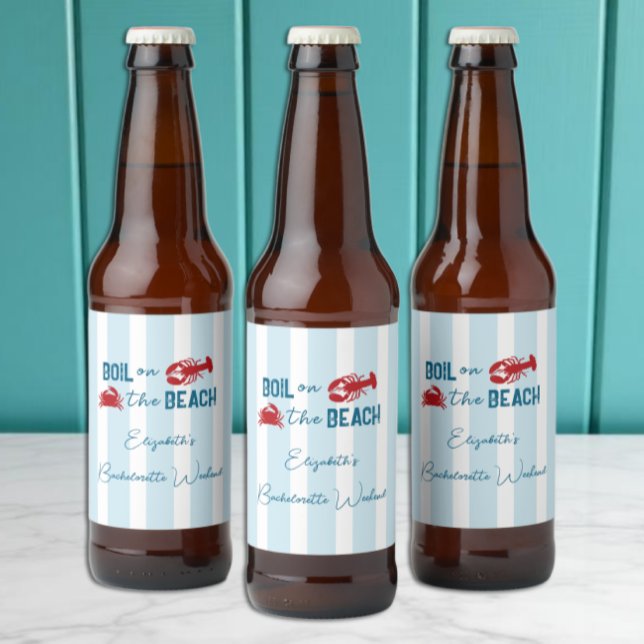 Fisk- och skaldjursfest för möhippa ölflaska etikett (Skapare uppladdad)
