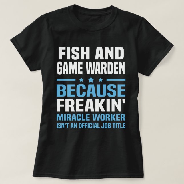 Fisk och spel Warden T Shirt (Design framsida)