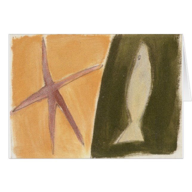 fisk och svält hälsningskort (Framsidan Horizontal)