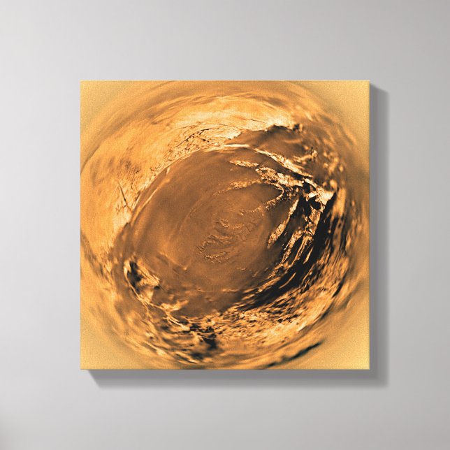 Fisk-öga-vy över Titans Yta Canvastryck (Framsida)