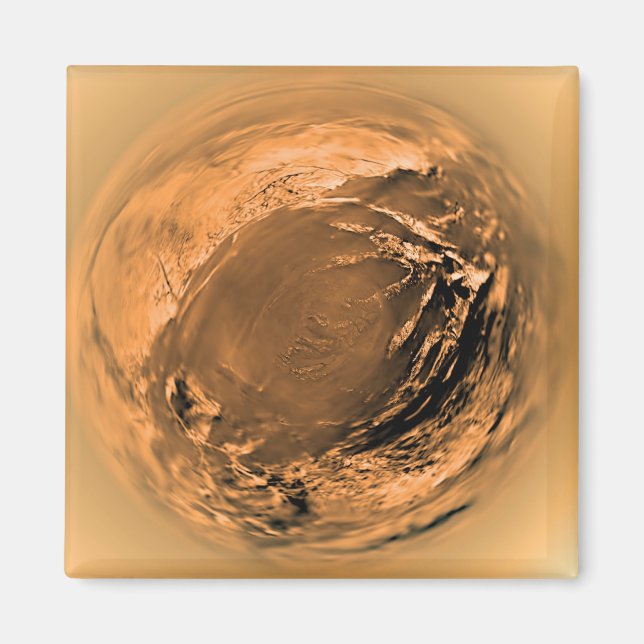 Fisk-öga-vy över Titans Yta Magnet (Framsidan)