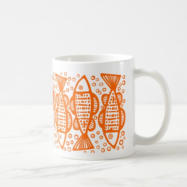 Fisk - Orange Kaffemugg (Höger)