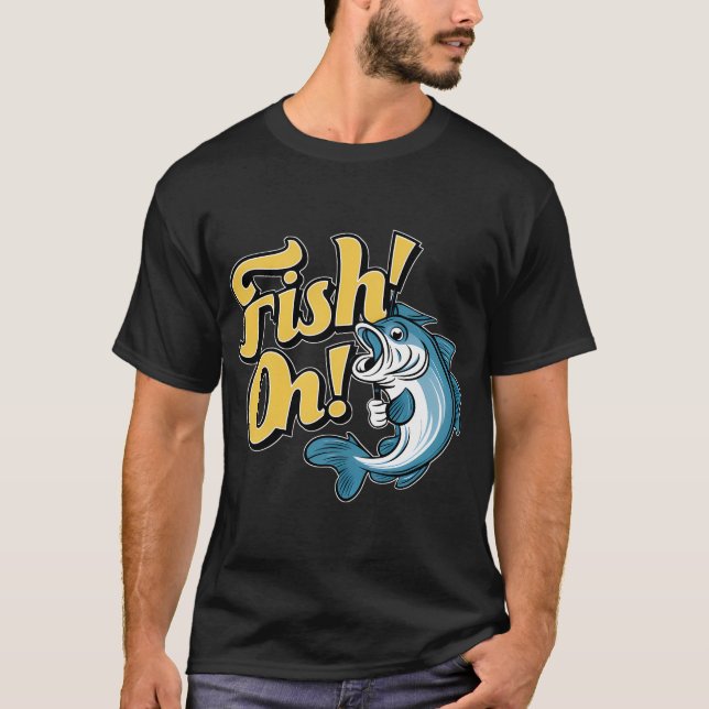 Fisk på! Blått vårstänk av spänning T Shirt (Framsida)