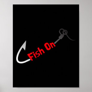 Fisk På Fiskare B Fisk Fiske Krok Skämt Roligt Q Poster