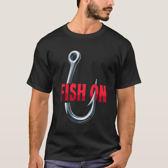 Fisk På Fiskekrok Tröja Fisk Kul Fiskare Humor  (Framsida)