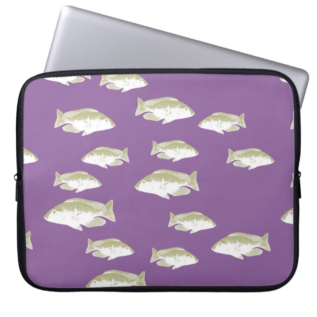 Fisk på lila laptop fodral (Framsidan)