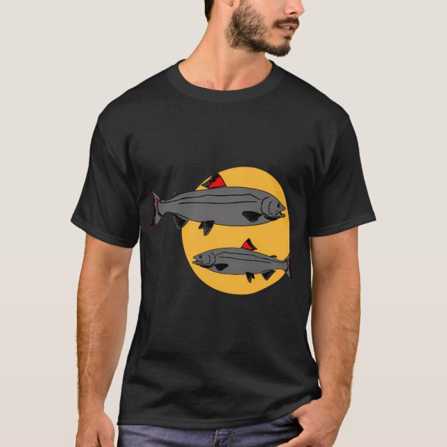 Fisk på senapsgul t shirt (Framsida)