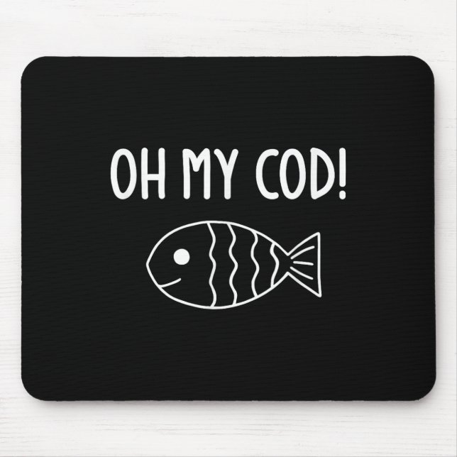 Fisk Puns...min cod, roligt, skämt, sarkastisk Musmatta (Framsidan)