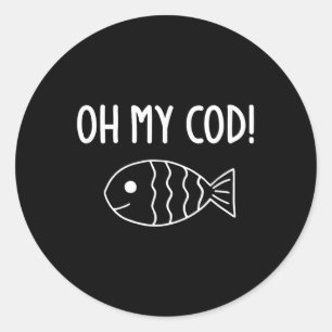 Fisk Puns...min cod, roligt, skämt, sarkastisk Runt Klistermärke