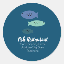 Fisk Restaurang Butik Fiske Företag Etikett