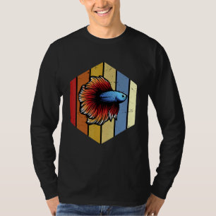 Fisk Retro-Vintage Färg Oldschool Angler Angl T Shirt