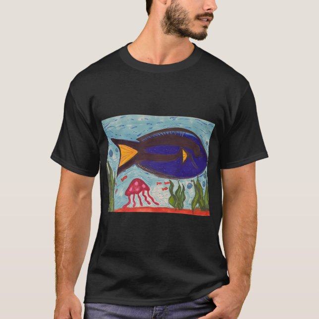 Fisk Ritning T Shirt (Framsida)