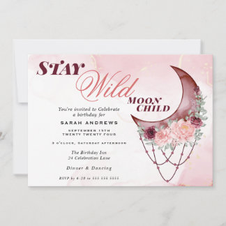 Fisk Rustic Crescent Måne Mandala Inbjudningar